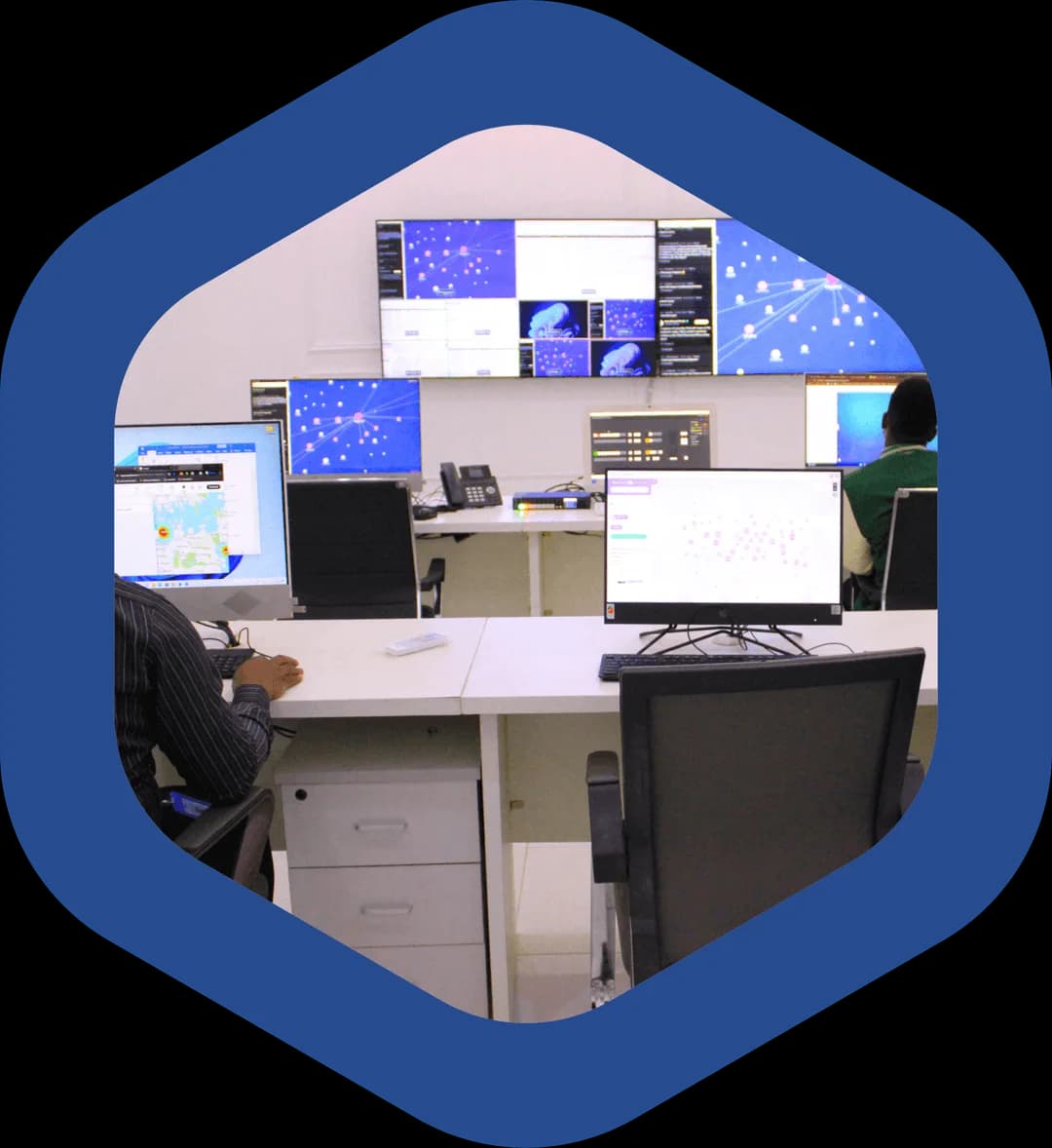 Cyber operations workstations and monitoring displays